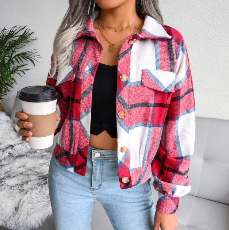 Plaid Woolen Coat