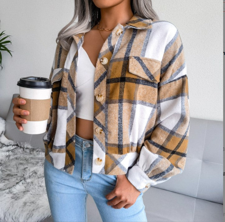 Plaid Woolen Coat