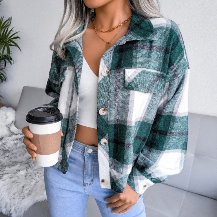 Plaid Woolen Coat