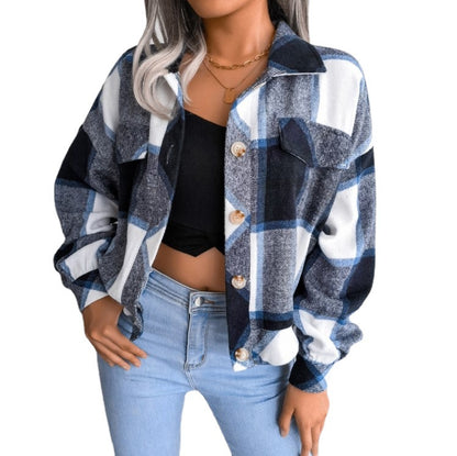 Plaid Woolen Coat