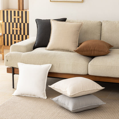 Plain-colored linen pillowcase