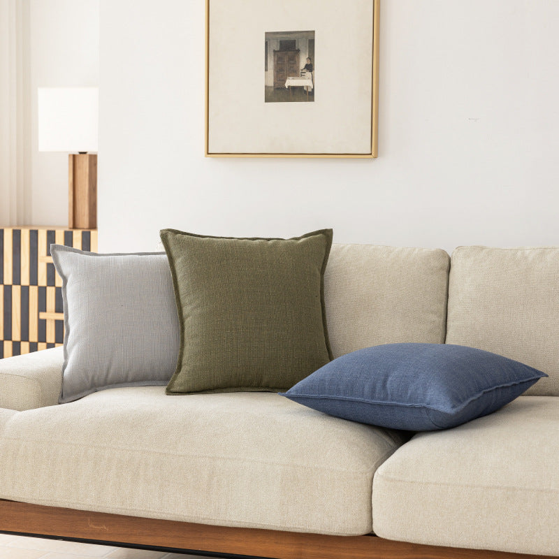 Plain-colored linen pillowcase