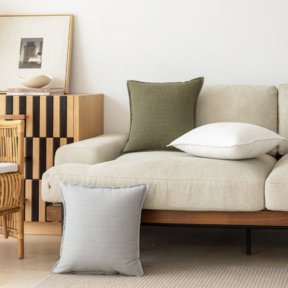 Plain-colored linen pillowcase