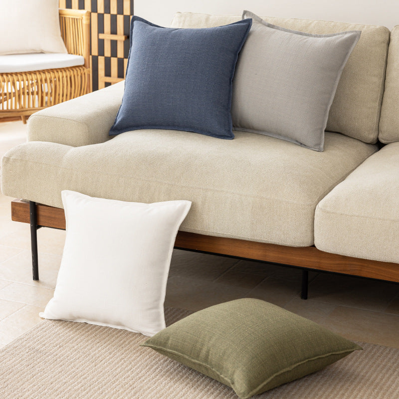 Plain-colored linen pillowcase