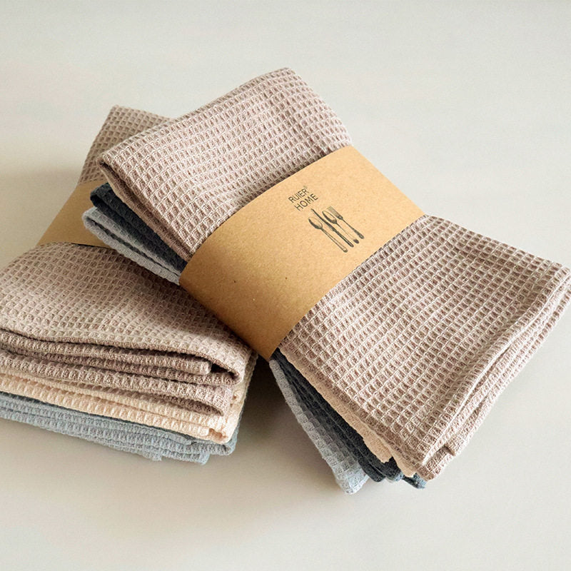 Plain-colored waffle-weave dishcloth
