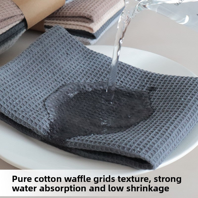Plain-colored waffle-weave dishcloth