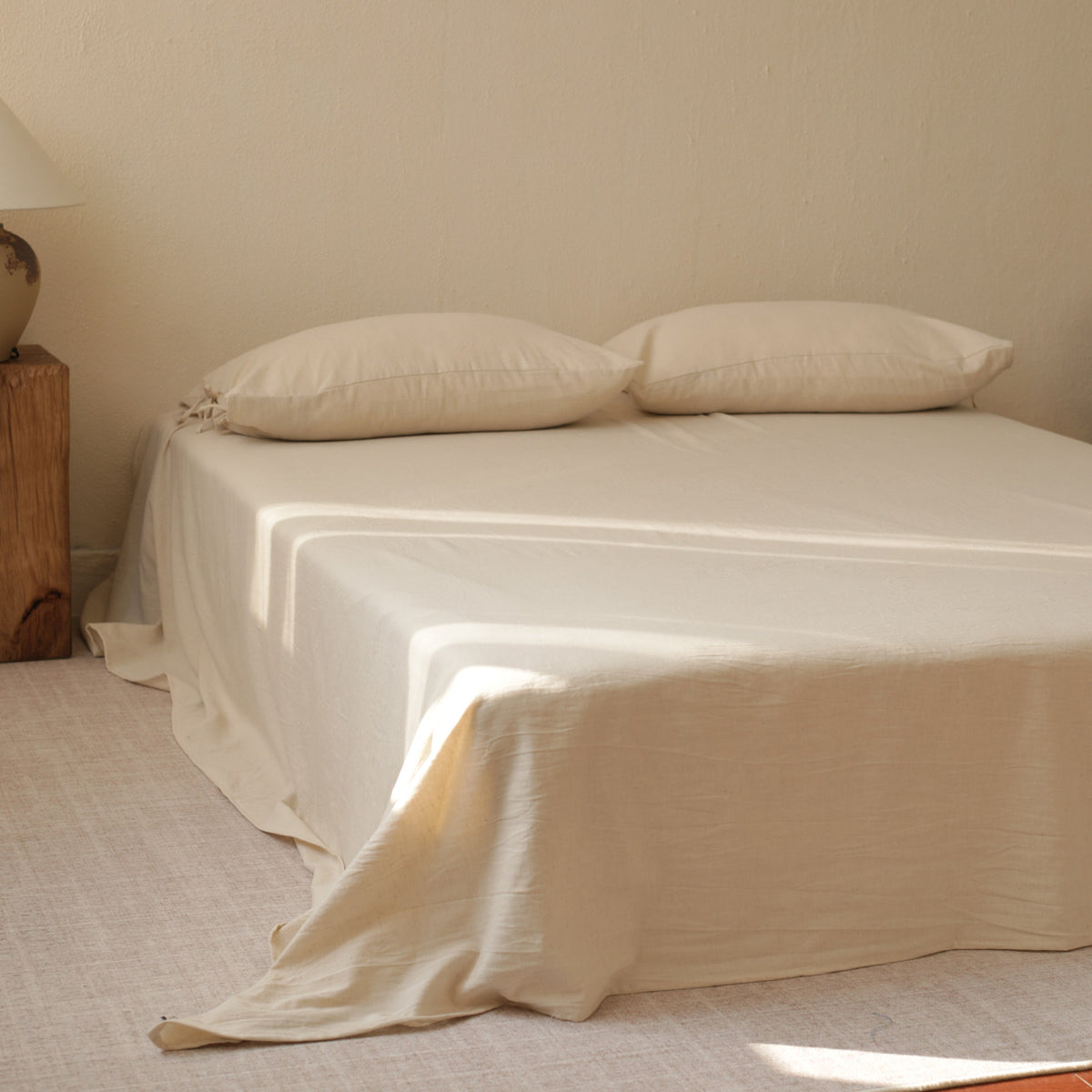 Plain Cotton Linen Bed Sheet