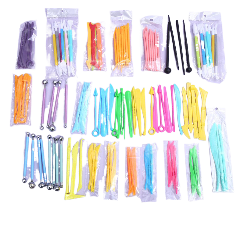 Plastic clay knife set