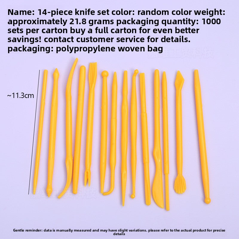 Plastic clay knife set
