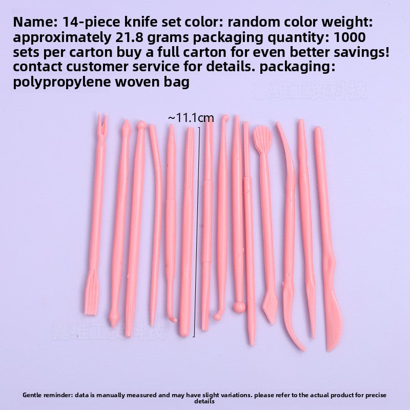 Plastic clay knife set
