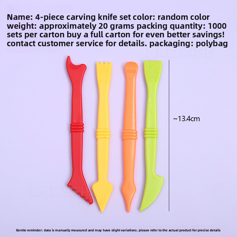 Plastic clay knife set