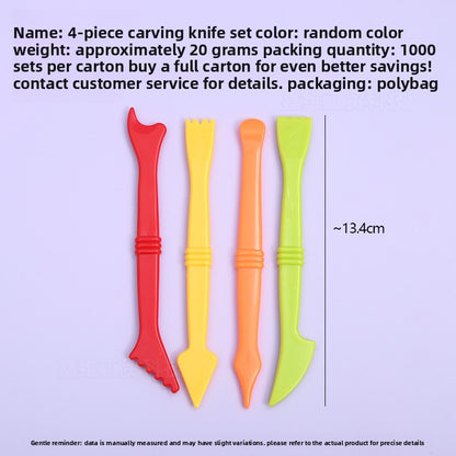 Plastic clay knife set