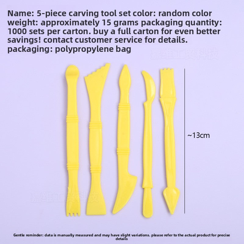Plastic clay knife set