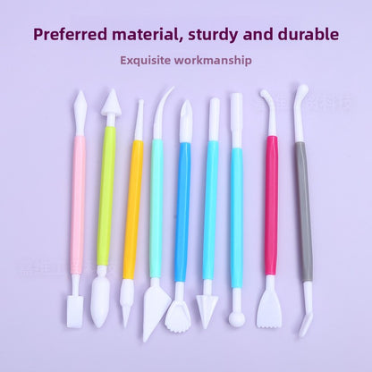 Plastic clay knife set