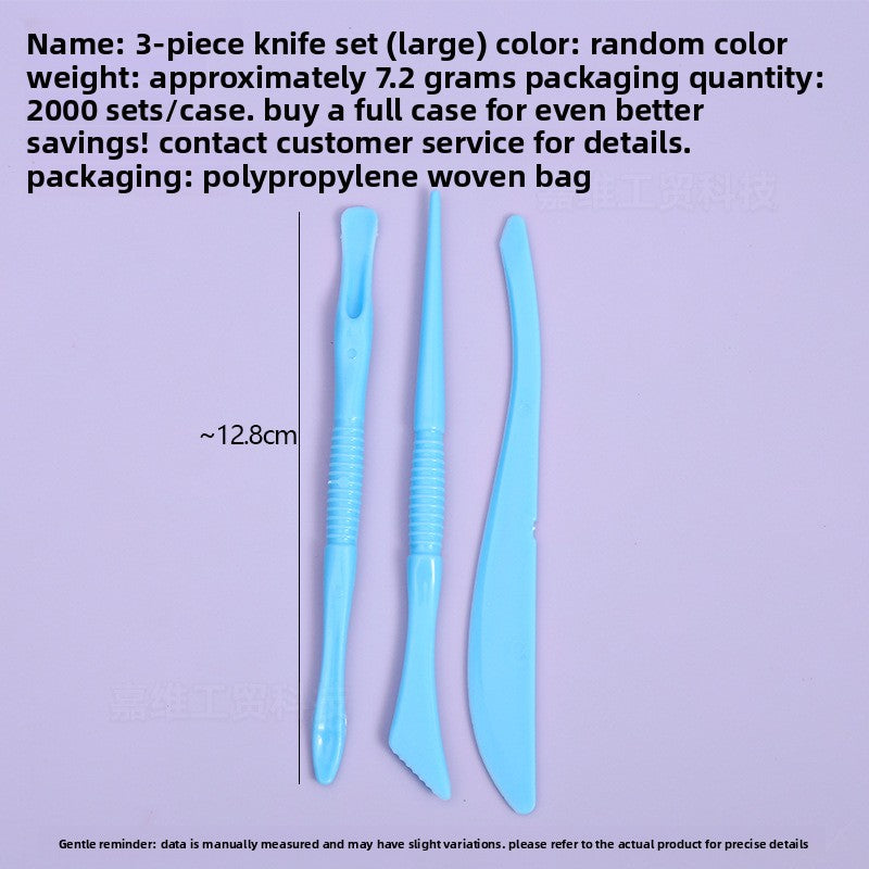 Plastic clay knife set