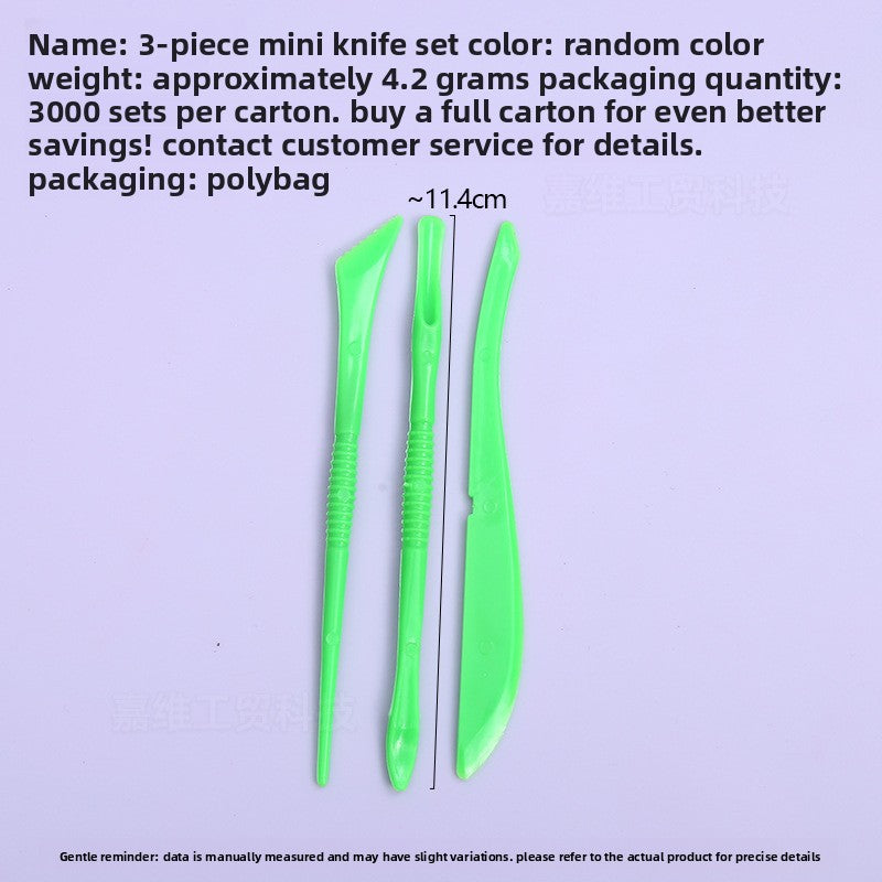 Plastic clay knife set
