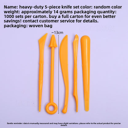 Plastic clay knife set