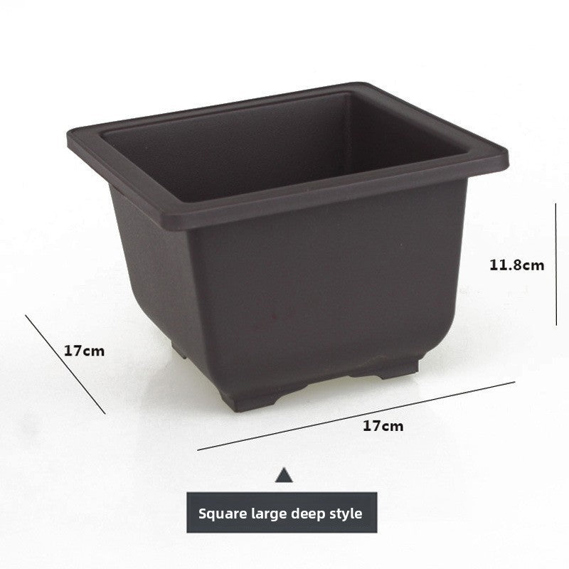 Plastic flower pot for succulent plant cultivation