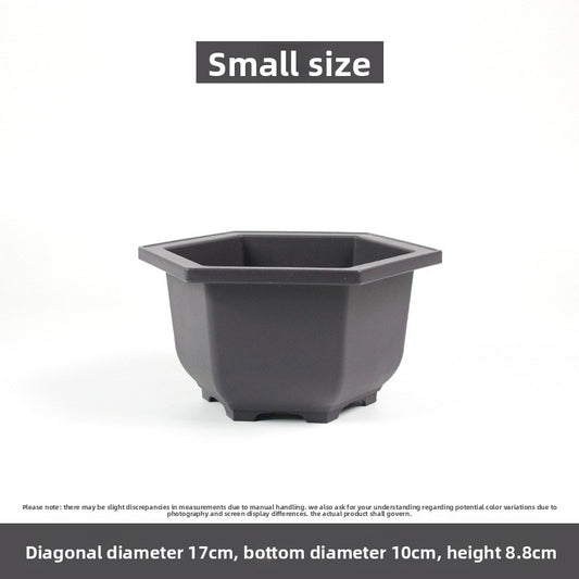 Plastic flower pot for succulent plant cultivation