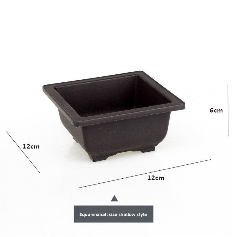 Plastic flower pot for succulent plant cultivation