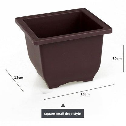 Plastic flower pot for succulent plant cultivation
