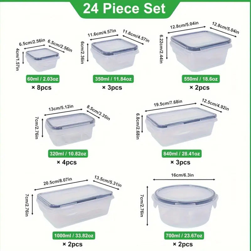 Plastic Food Storage Containers Set
