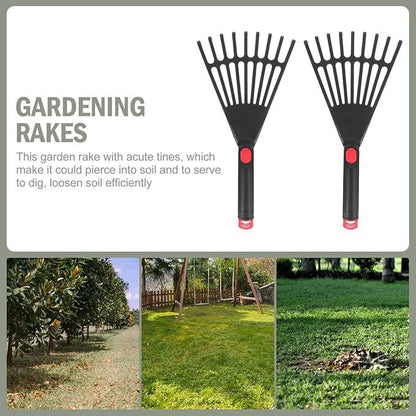 Plastic nine-tooth leaf rake gardening tool