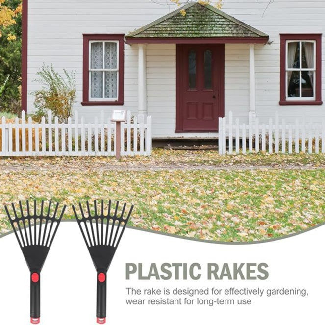Plastic nine-tooth leaf rake gardening tool