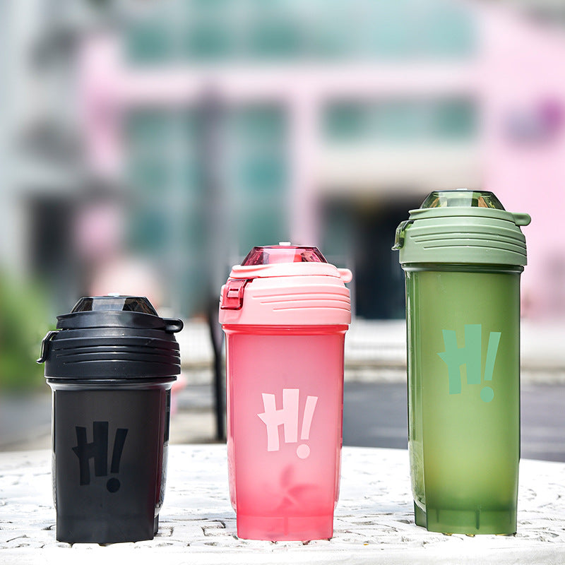 Plastic Shake Cup Leak Proof Fitness Water Bottle