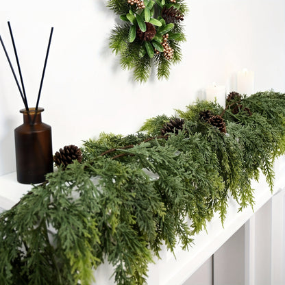 Plastic Simulated Pine Leaves Wall Hanging Decoration