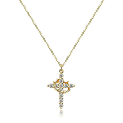 Plated Rotatable Crown Necklace