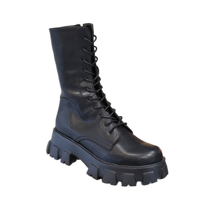 Platform Lace-Up Ankle Boots