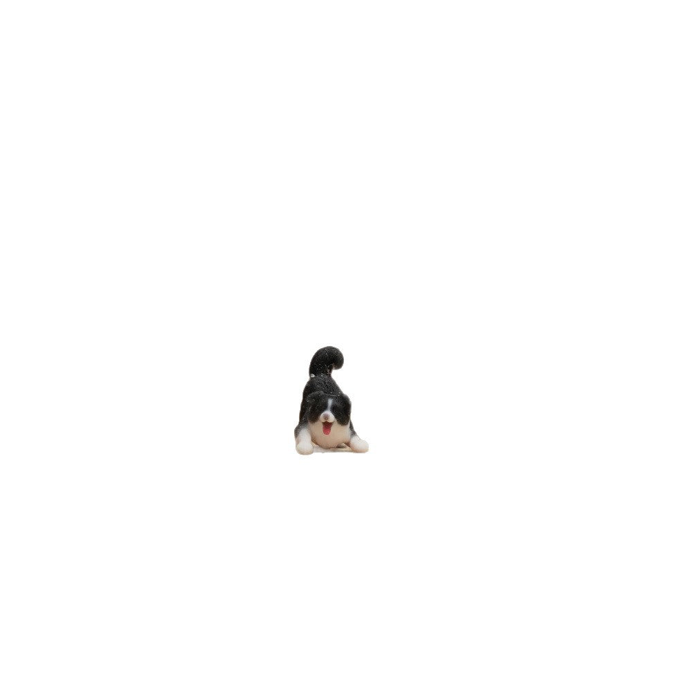 Playful Border Collie 1/64 Scale Miniature Model with 3D Printed Figurine