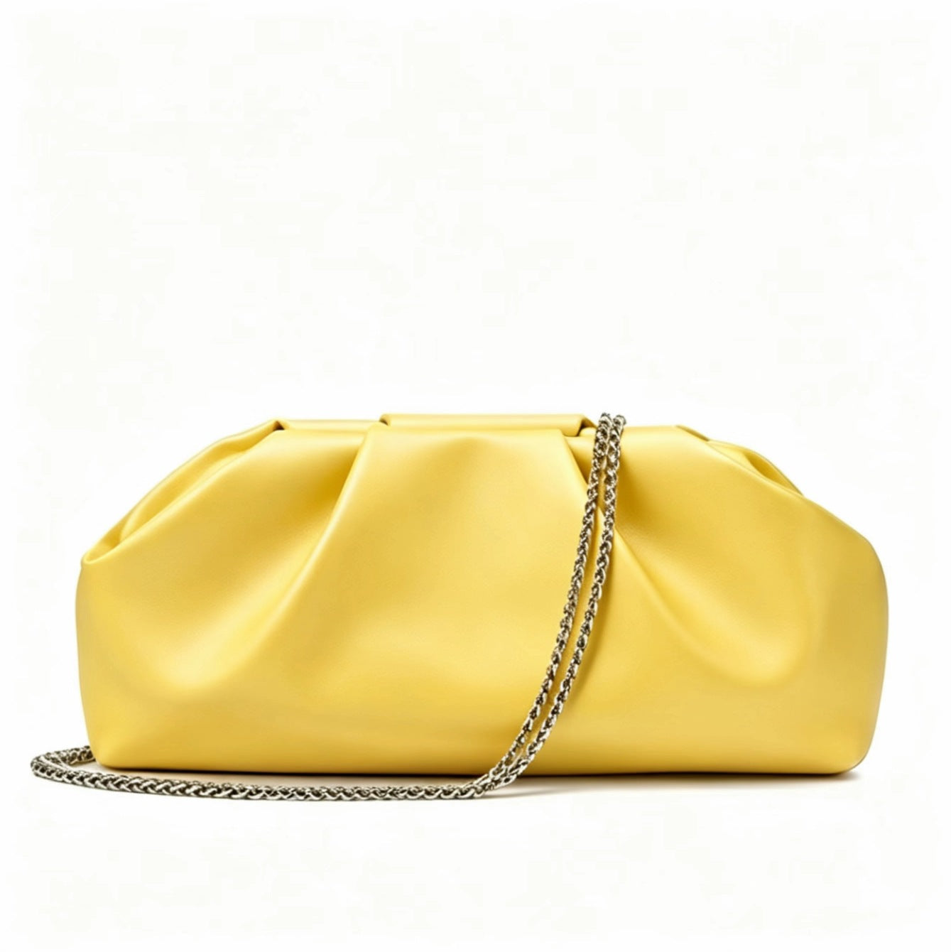 Pleated Chain Shoulder Bag with Magnetic Closure
