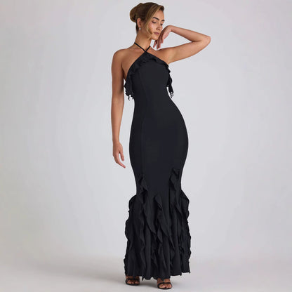 Pleated evening gown