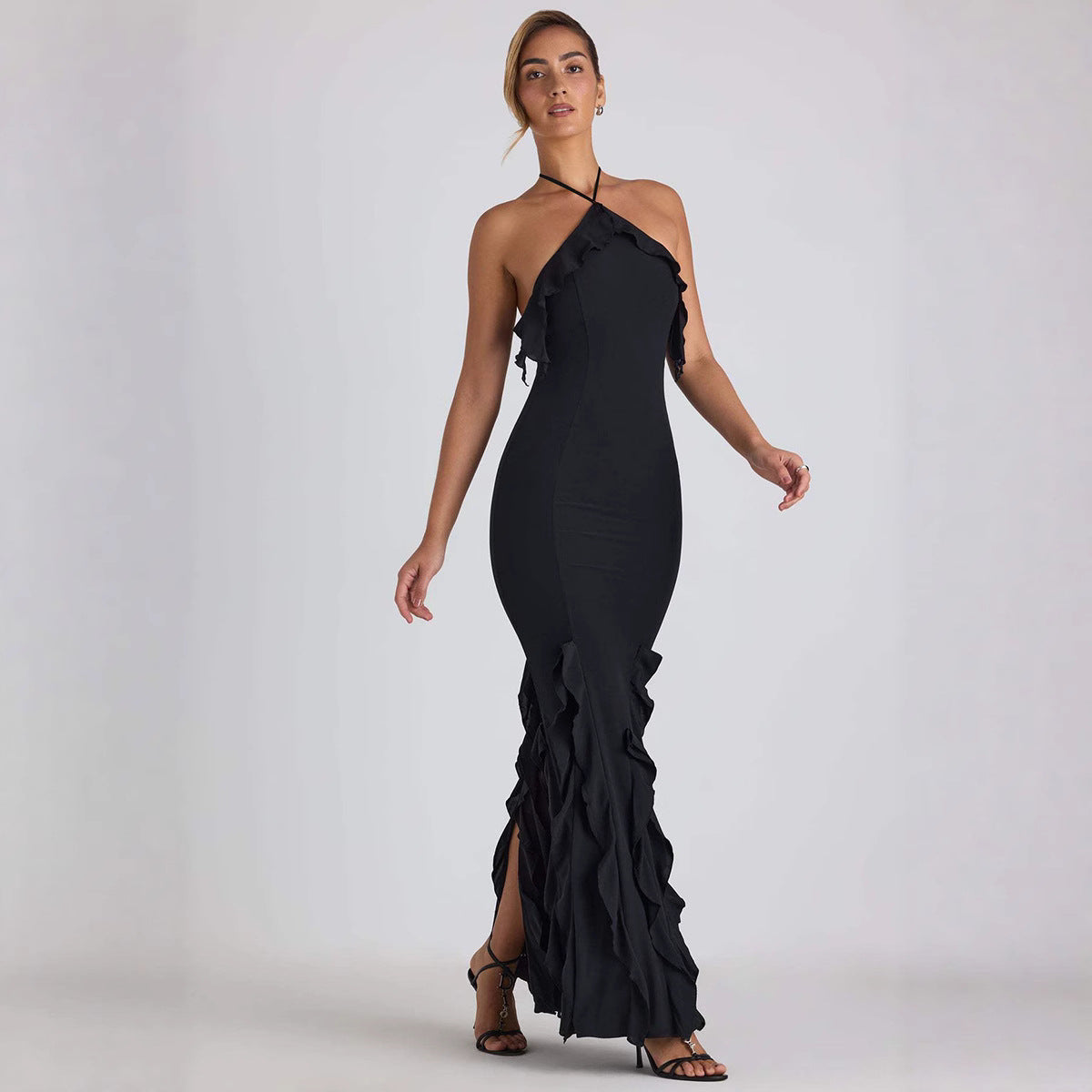 Pleated evening gown