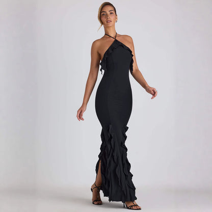 Pleated evening gown