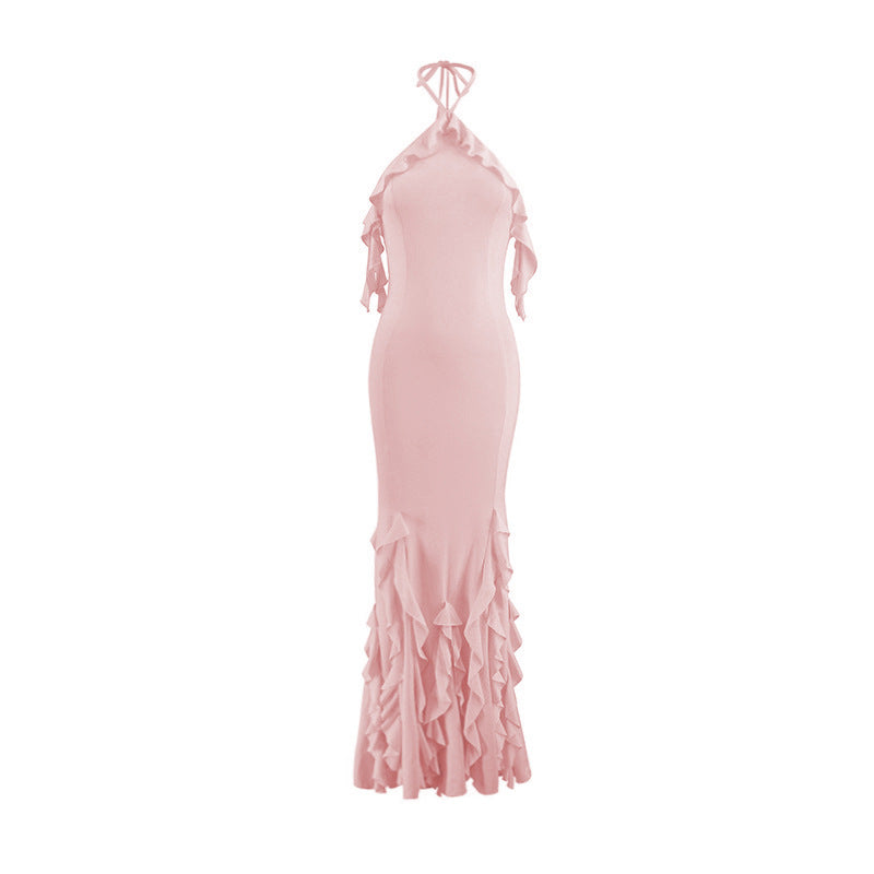 Pleated evening gown
