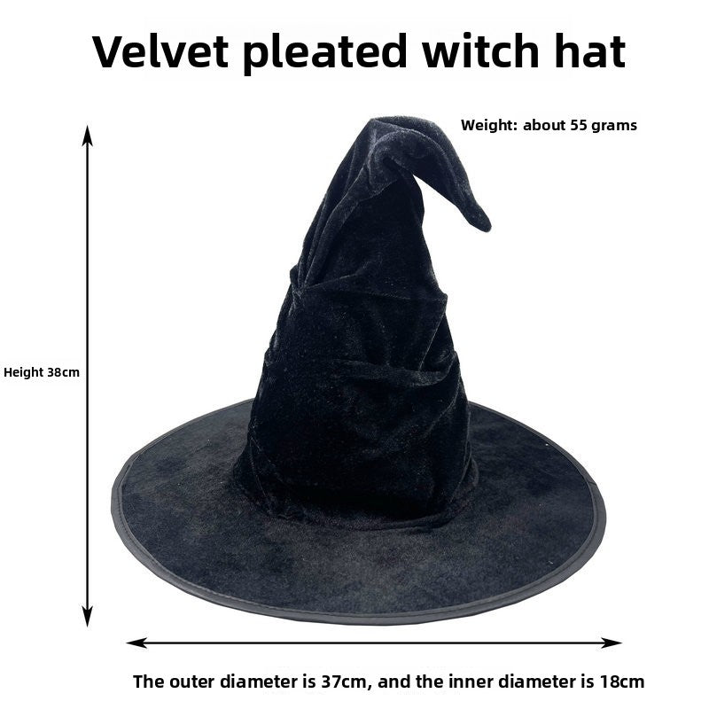 Pleated Flannel Witch Hat