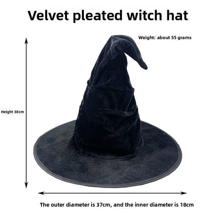 Pleated Flannel Witch Hat