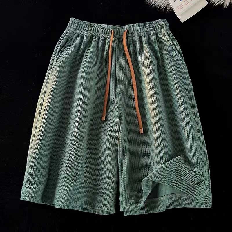 Pleated Ice Silk Mens Shorts