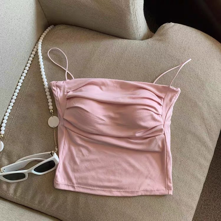 Pleated Knit Sleeveless Top