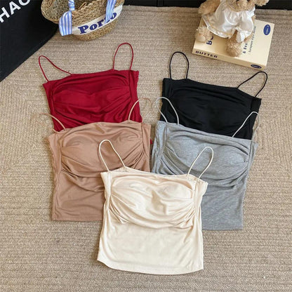 Pleated Knit Sleeveless Top