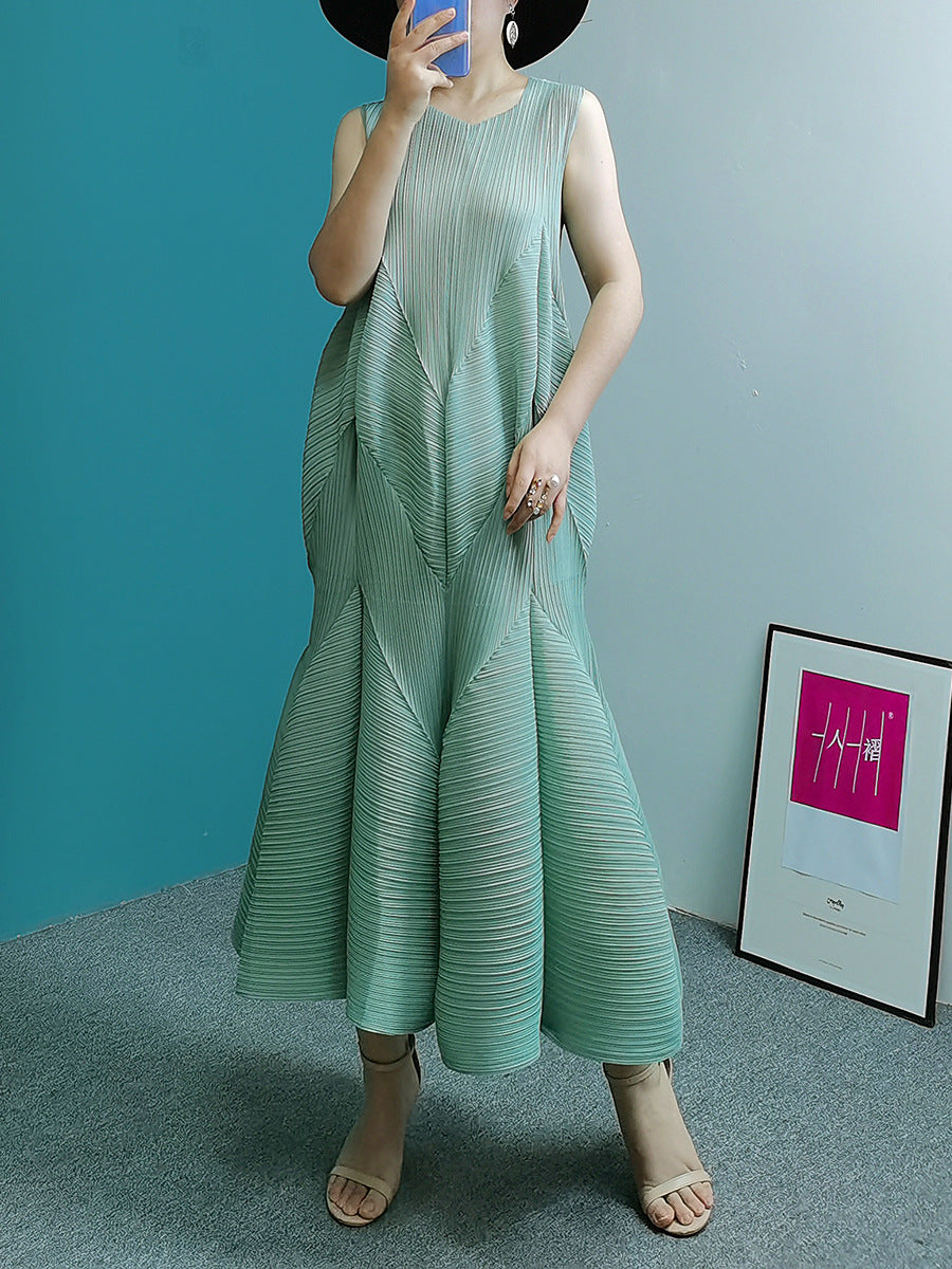 Pleated Mermaid Long Dress