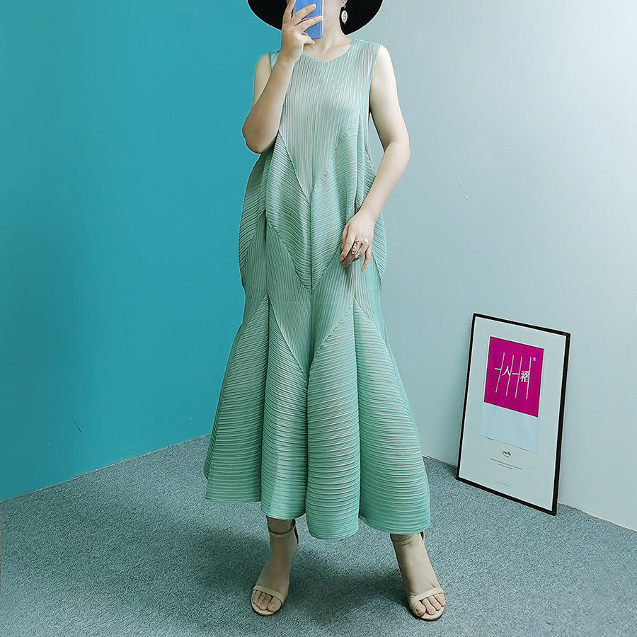 Pleated Mermaid Long Dress