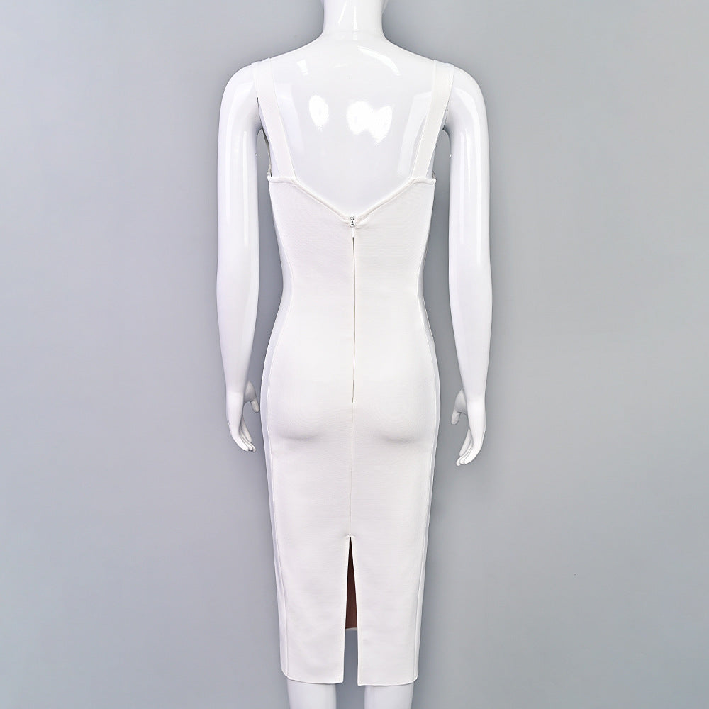 Pleated Mesh French Elegant Women Dress