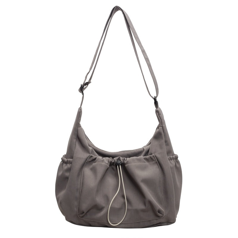 Pleated Nylon Crossbody Bag with Large Capacity