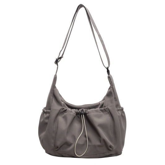 Pleated Nylon Crossbody Bag with Large Capacity