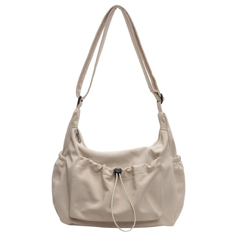 Pleated Nylon Crossbody Bag with Large Capacity