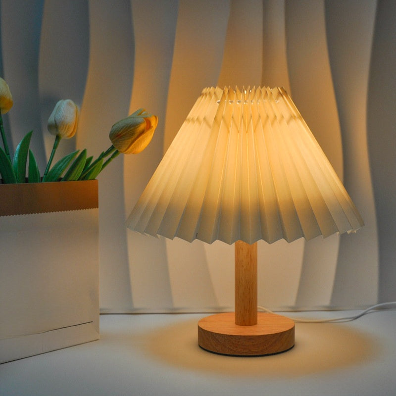 Pleated remote-controlled night light